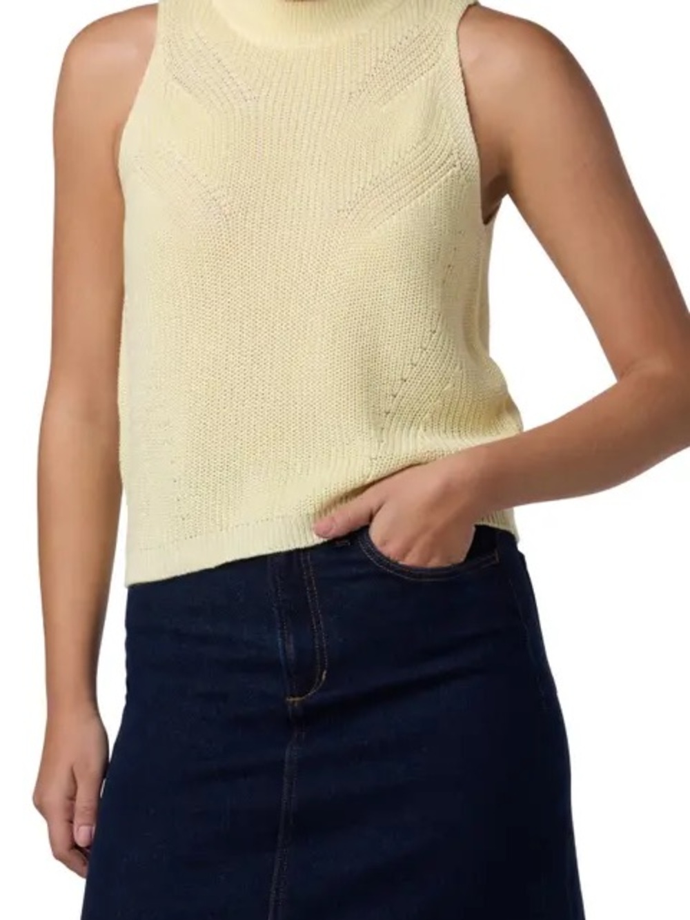 Joe’s - Cotton Sweater Sleeveless Knit Top in Pale Yellow - Small - Never Worn